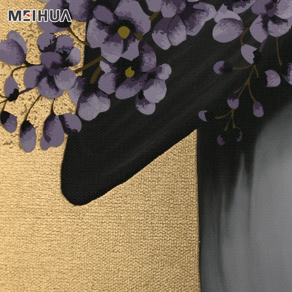 Decoration Pink Flower Hat floating  frames wholesale custom picture art with Gold Foiling Background