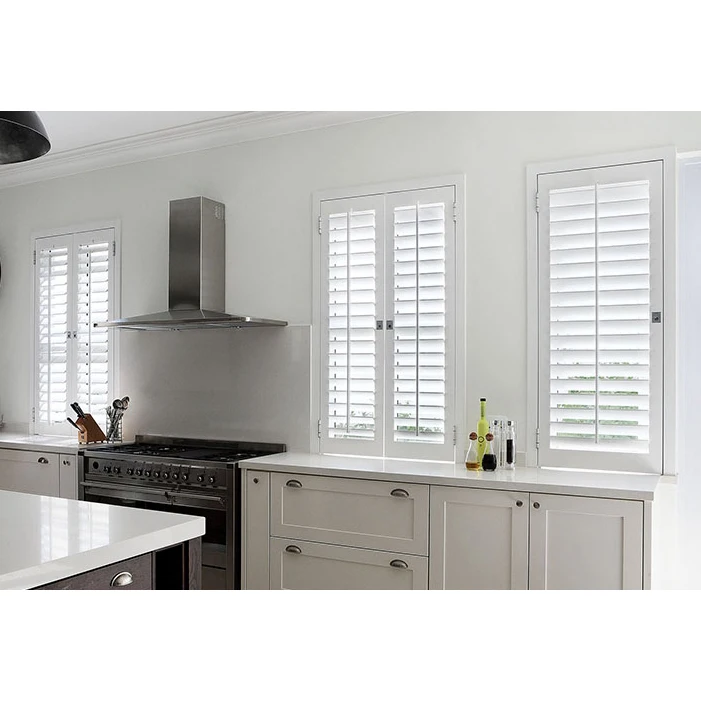 Best sell clear view ready made removable basswood door plantation shutters