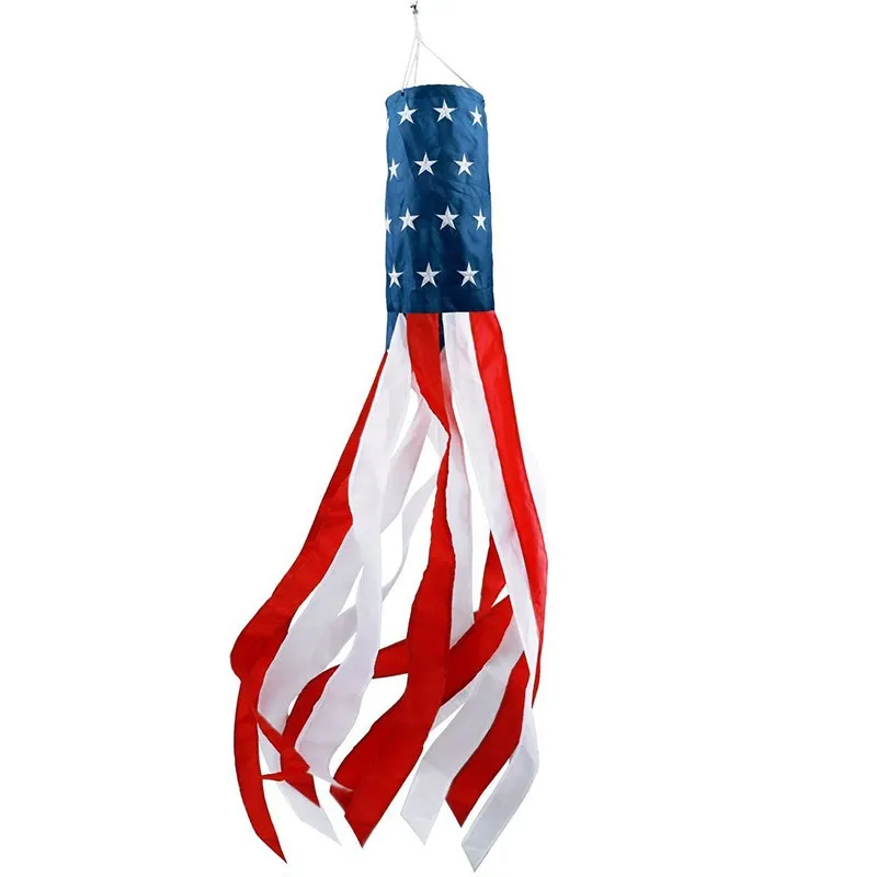 Custom American embroidered flag wind bag 40 inch outdoor decorated wind tunnel festival flag