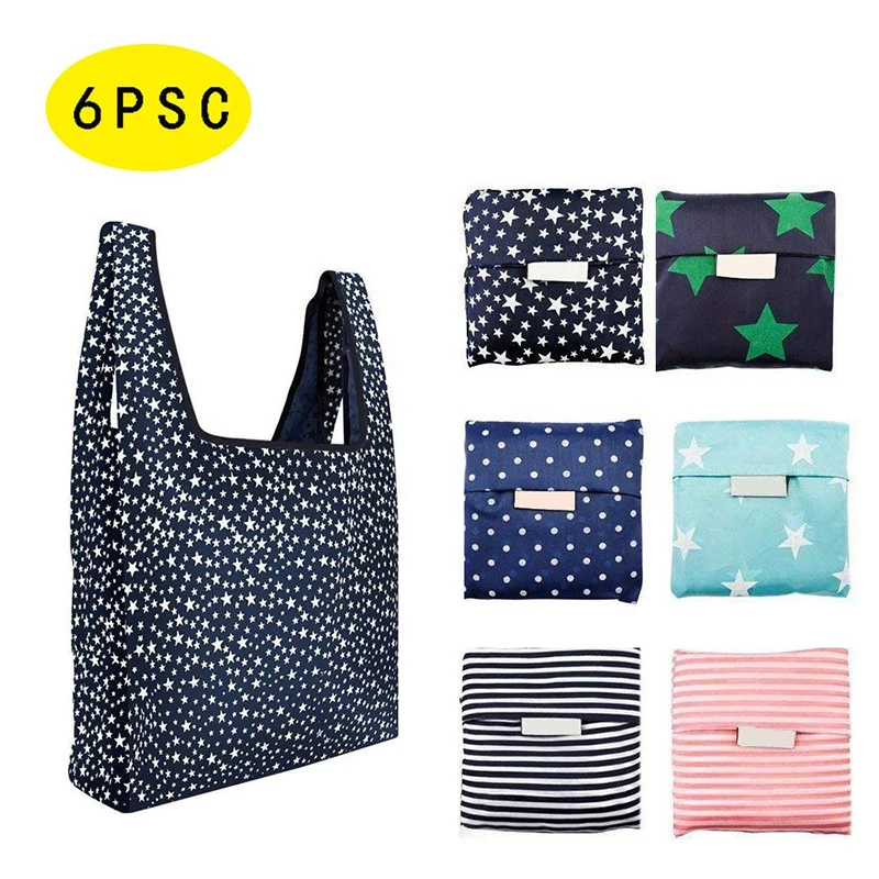 Wholesale Fashion Eco-friendly Pouch Foldable Ripstop Nylon Bags Reusable Folding Polyester Shopping Bag