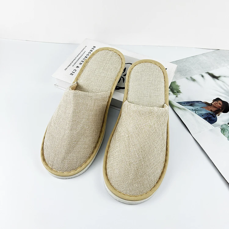 Factory wholesale top quality black velour hotel slippers disposable hotel slippers