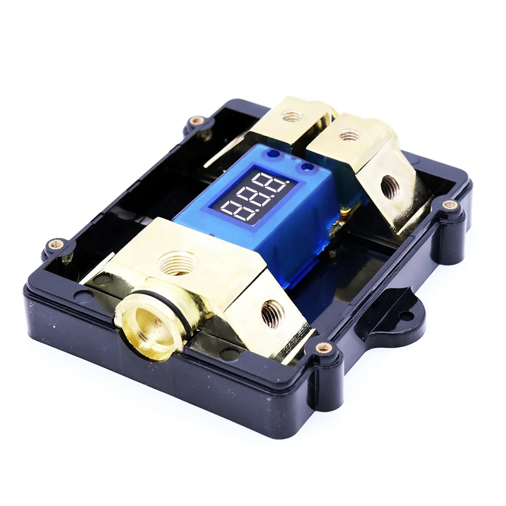 Led Display Digital Voltage ANL Fuse Holder 0 2 4 Gauge One in Two Out with 2pcs 100 Amp Fuse