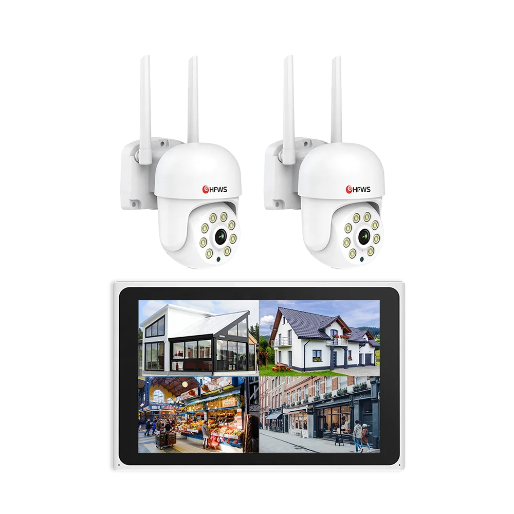 Tuya Smart Home Wifi Ptz Camera System Ip Camera Kit 3MP 8CH Nvr With 10 Inch Screen  Surveillance Night Vision