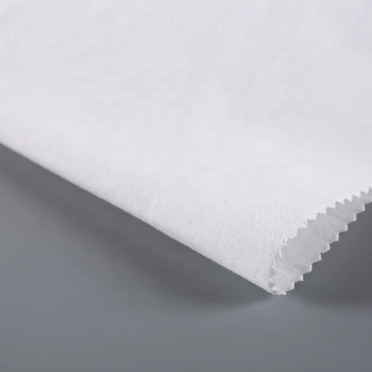 2021 Hot selling custom knit optic white jersey 65 polyester 35 cotton fabric knit jersey for garment