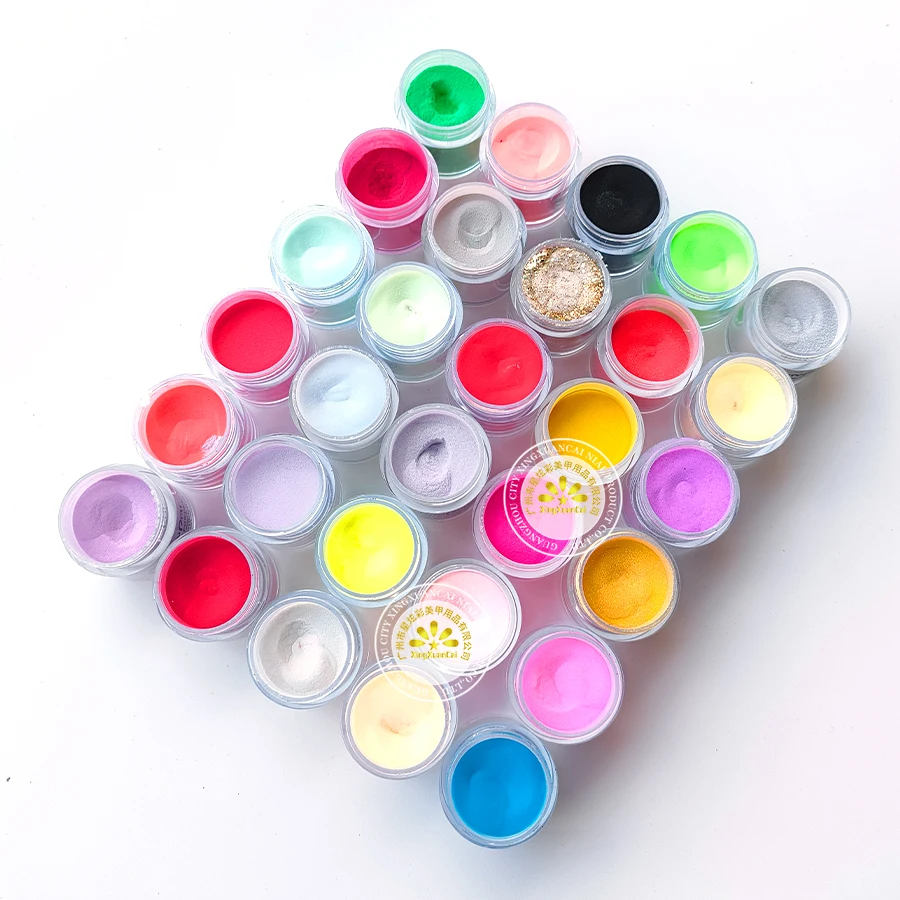 Nail Art Supplies Bulk Professional Color Custom Logo Private Label High Quality 3 In 1 Glitter Clear Dipping Acrylic Powder Set