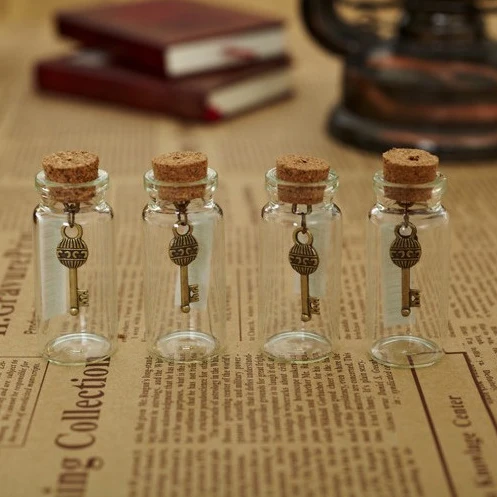 Transparent Glass Bottle Diy Decoration Mini Gift Message Saffron Bottle Wishing Bottle Vials With Cork