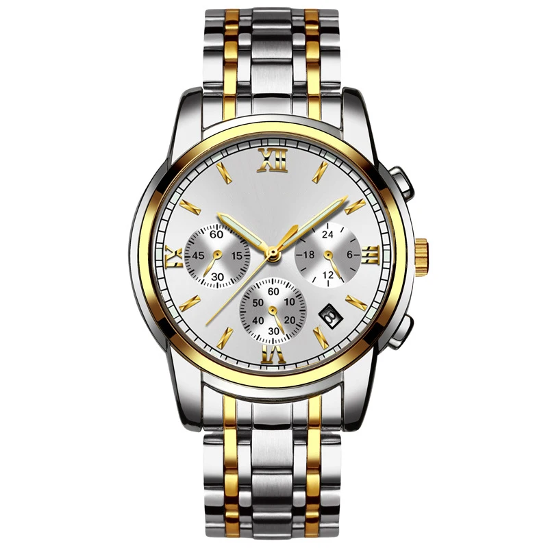 Hot sale oem brand latest stainless steel luxury modern custom logo gold dial men watch wristwatches