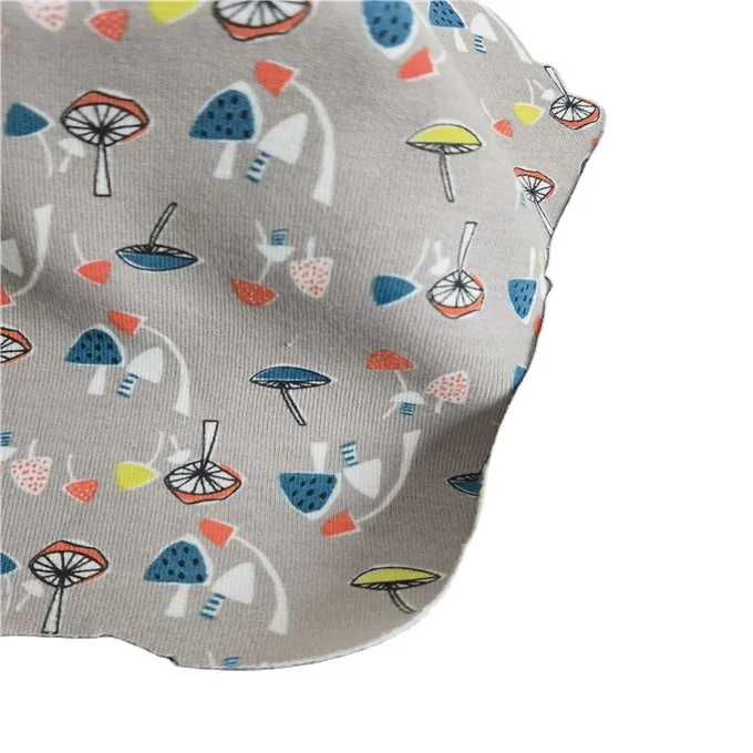 Custom Print Organic Cotton Jersey Knitted Cotton Printed Fabric For Kids