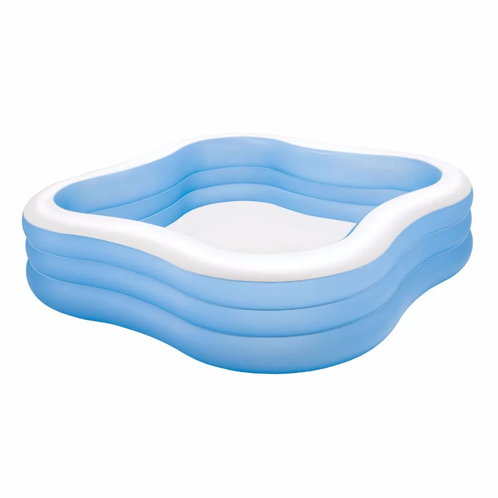 Customized Blue Three-ring Thickened party sport amusement inflatable family size swimming pools water play equipment for sale