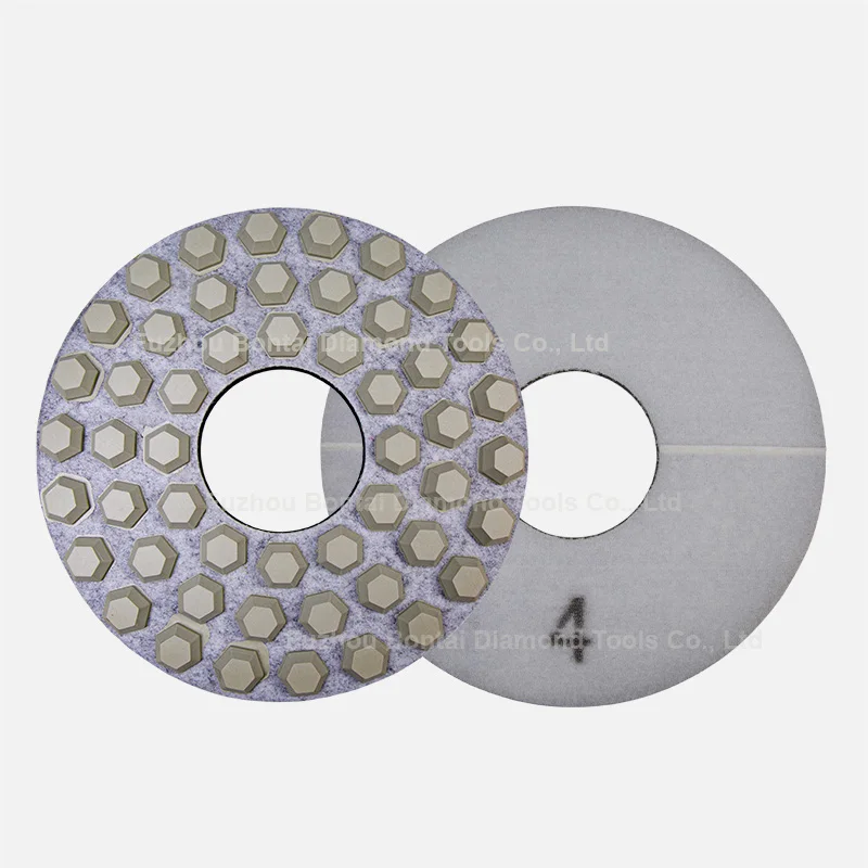 9.5 inch 4 step resin polishing pads for granite marble stone 240mm buffing pads