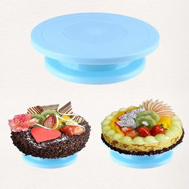 Cake Rotary Table Mini Plastic Fondant Cake Turntable Revolving Platform Round Cookie Stand Rotating Home Kitchen Accessory