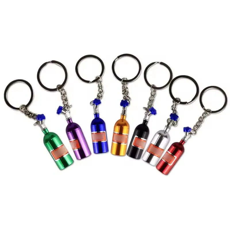 2024 Wholesale Fashion Metal Key Ring Car Key Chain Holder Keyfob NOS Turbo Nitrogen Bottle Keychain