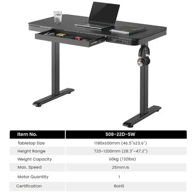 Wholesale Elevating Office Electric Table Height Width Adjustable Sit to Stand up Down Raise Black Lift Desk Base Frame Leg