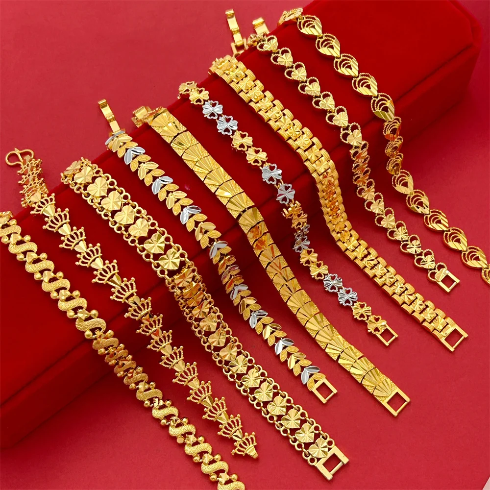 Fashion 18K 20K 22K Multi-Style Brass Gold Plated Bracelet Luxury Women Jewelry Bracelet For Birthday Gift