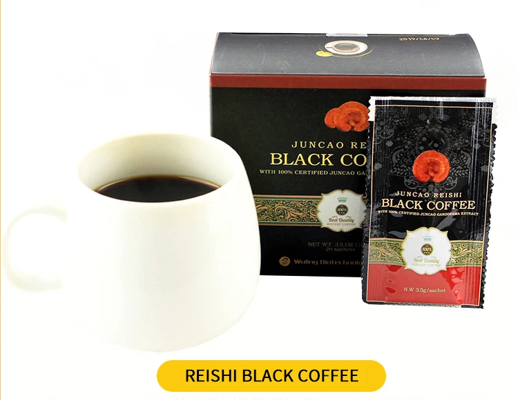 Coffee with Ganoderma Extract ISO20002 Certified Immune Booster Bio Herb Reishi Extract Instant Coffee Mushroom 0.0035 Kg 10 BOX
