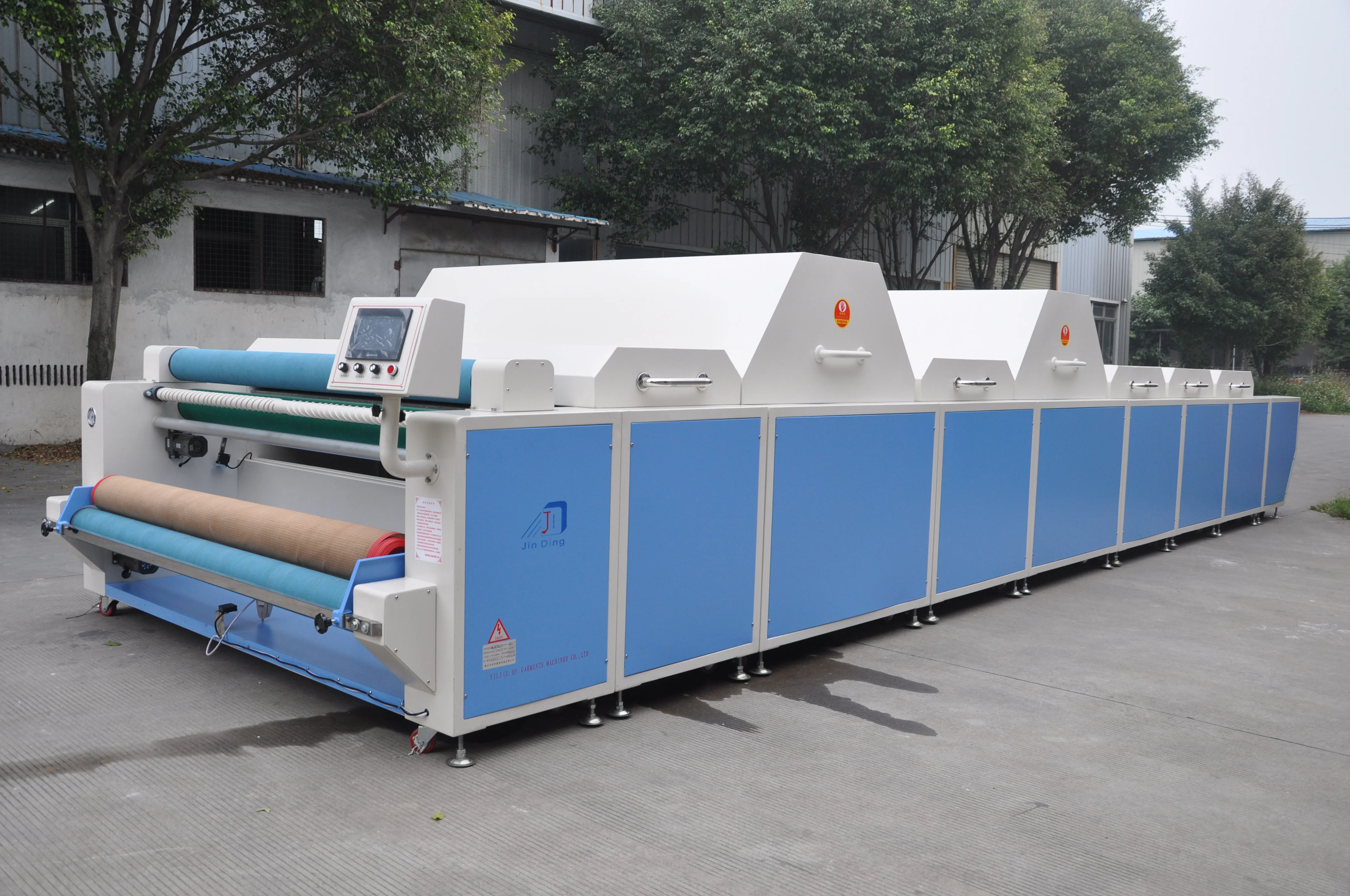 professional fabric steam preshrinking and heating setting machine for garment factory