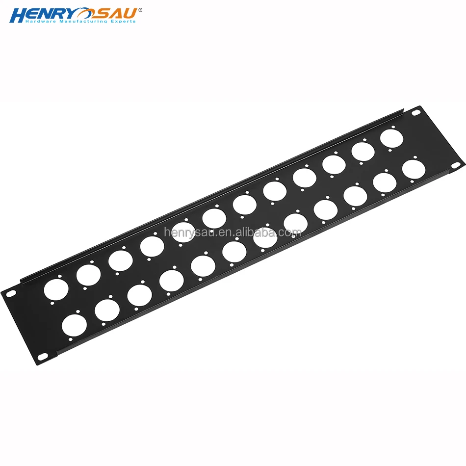 audio amplifier chassis panel Rack Mount 2U Patch Panel with 24 holes 19 inch rack cabinet metal part