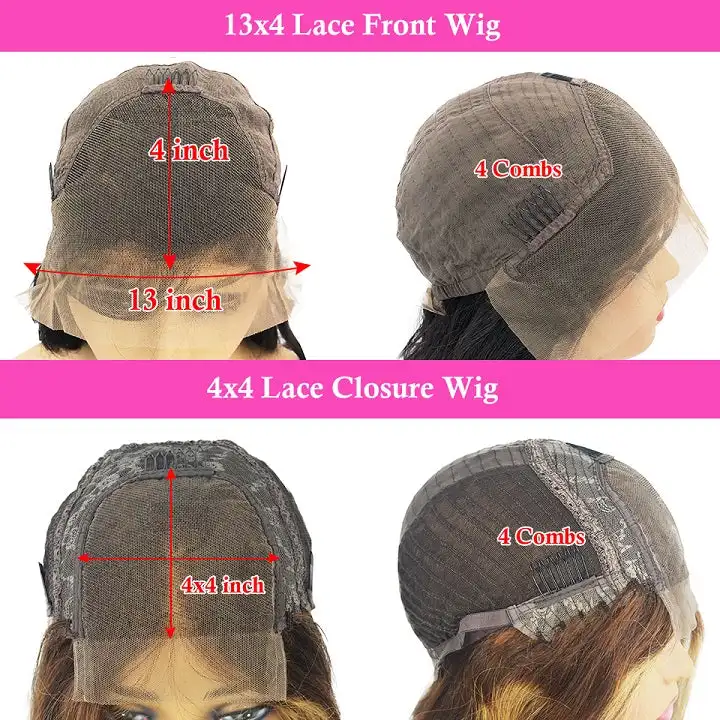 100% Virgin Brazilian Human Hair Frontal Wig T1B/#33 Curly 4x4 Lace Bob Wig Glueless Wig Human Hair For Black Women