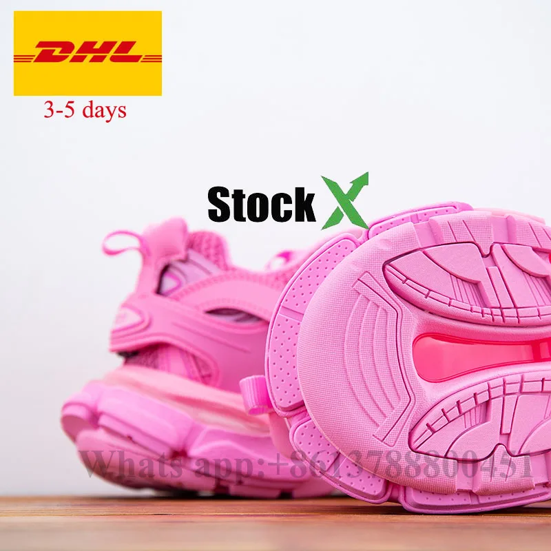 Brand men and women fashion brand shoes top quality gift original logo track 3.0 balenc red black with box gift