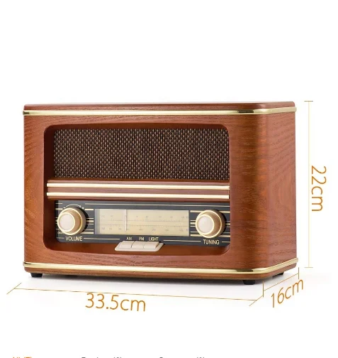 MDF table internet radio for desktop Vintage Alarm Clock Radio with SD USB Music Player portable music box with bluetooth play