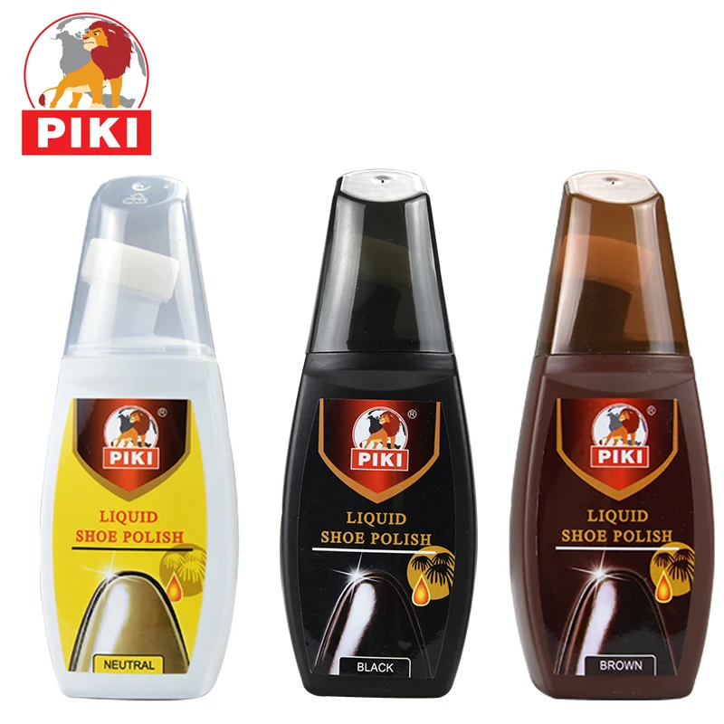 
Best price of 75ml black brown neutral sponge applicator high gloss wax liquid leather shoe polish 