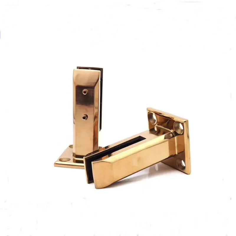 Gold color Stainless Steel 304 Spigot clamp Glass Pool Deck Fence Round Spigots Balustrade Railing Spigot for 10,12,16mm glass