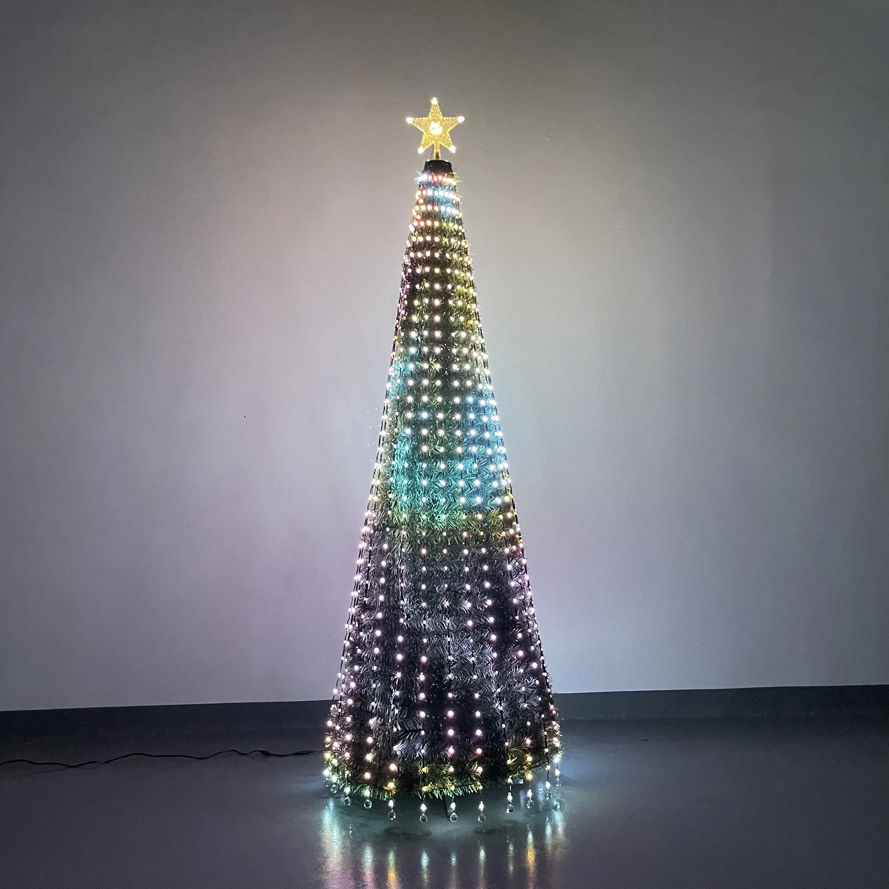 Glow in the dark RGB String Light Xmas Tree LED App Controlled Xmas Trees DIY Pattern Led Programmable Christmas Tree