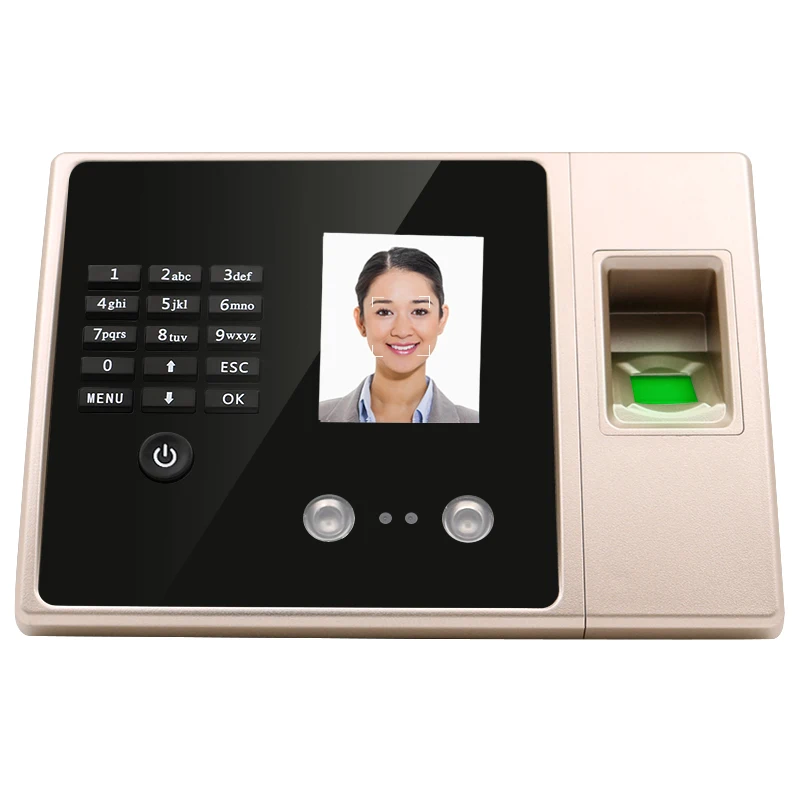 New upgraded gold Infrared Sensor Biometric Fingerprint/Face Time Attendance USB/Disk Office  Time Clock For Company FA02H