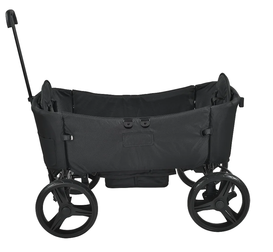 Black Collapsible Wagon Outdoors Multi-function Suitable Folding Camping Trolley Cart For Infant Babies