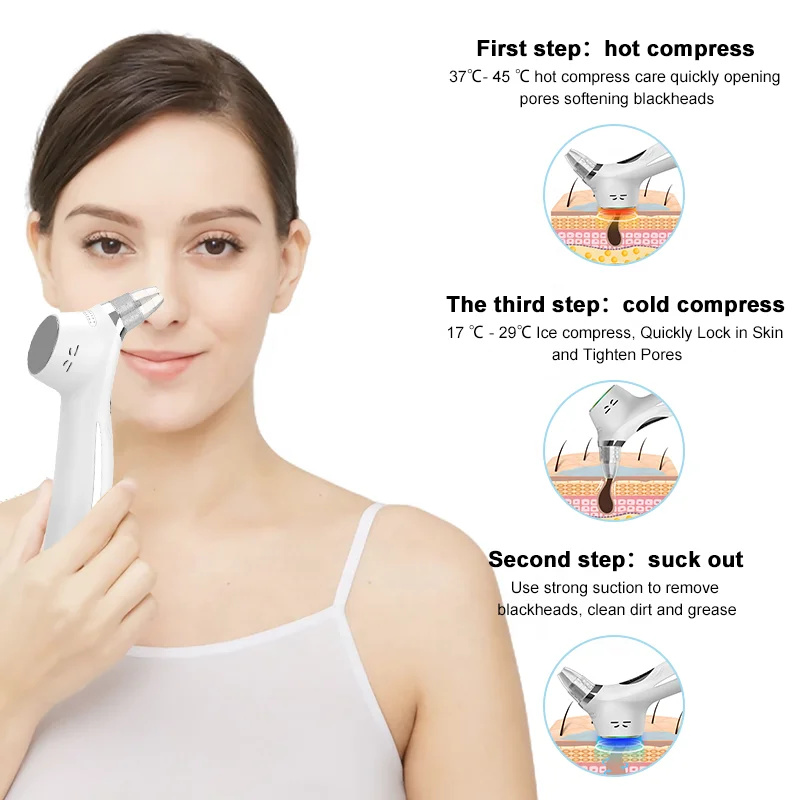 Portable 5 Head Pore Cleanser Vacuum Electric Suction Facial Acne Remover Extractor Tool Kit Vacuum Blackhead Remover