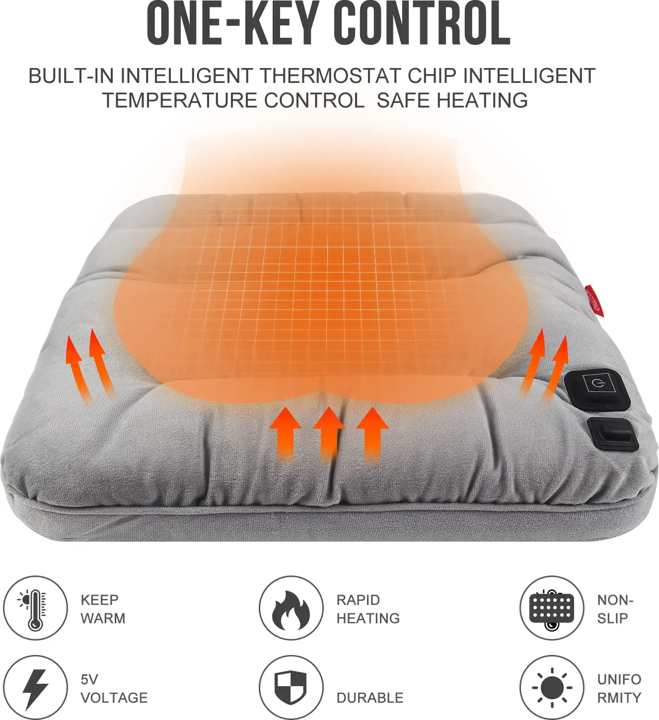 Home Office Electric Heated Seat Cushion  Stadium Bleachers Heated Seat Cushions  Far Infrared Fast Heating Pad