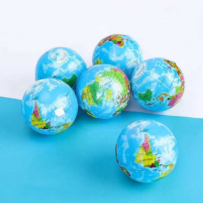 Wholesale Stress Relief World Map Pu Foam Ball Planet Earth Ball Kids Novelty Funny Gadgets Anti Stress Ball Toys