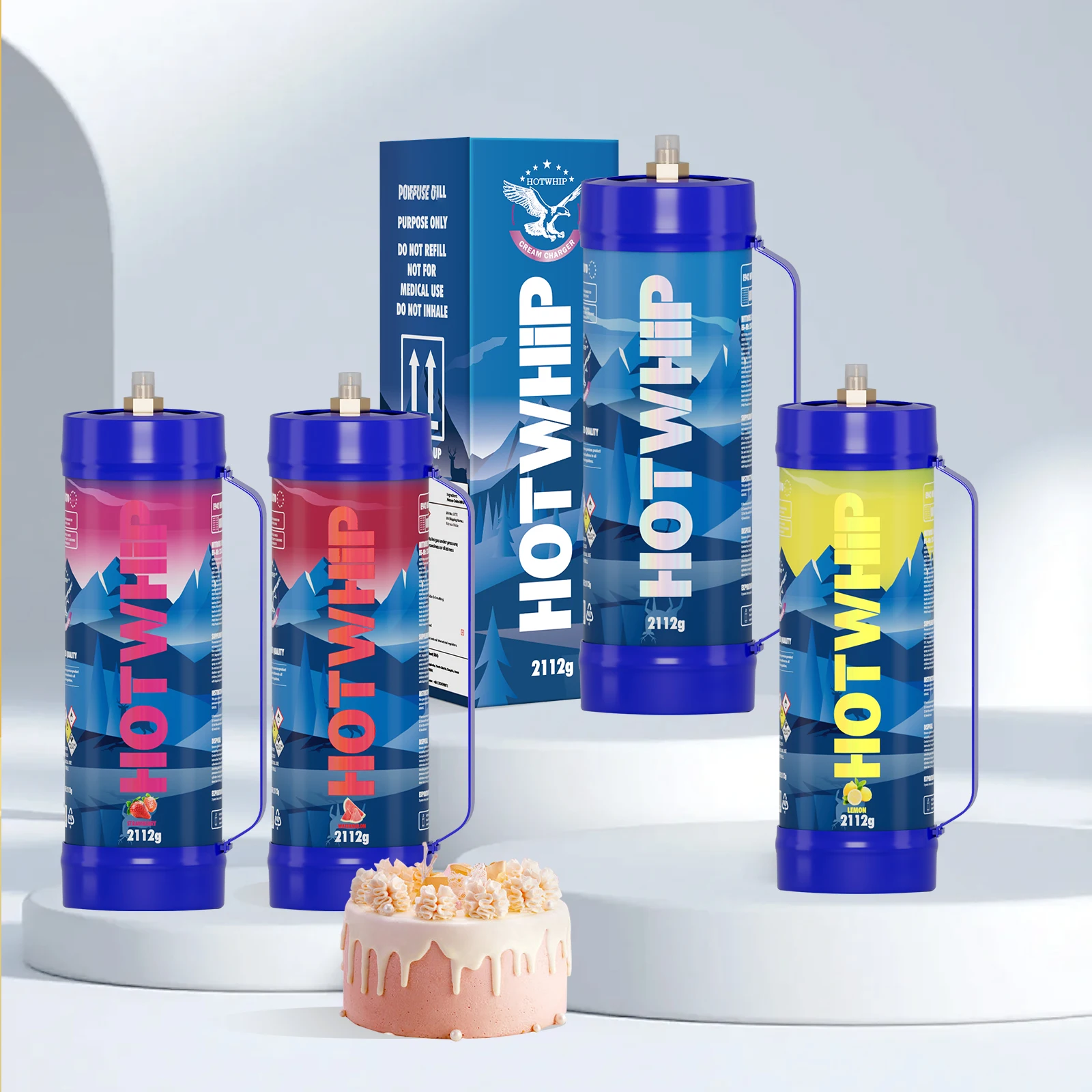 Hotwhip OEM Различные вкусы, сливки и 2112 г, зарядное устройство, взбитые сливки 3,3 л, десертные инструменты, зарядные устройства