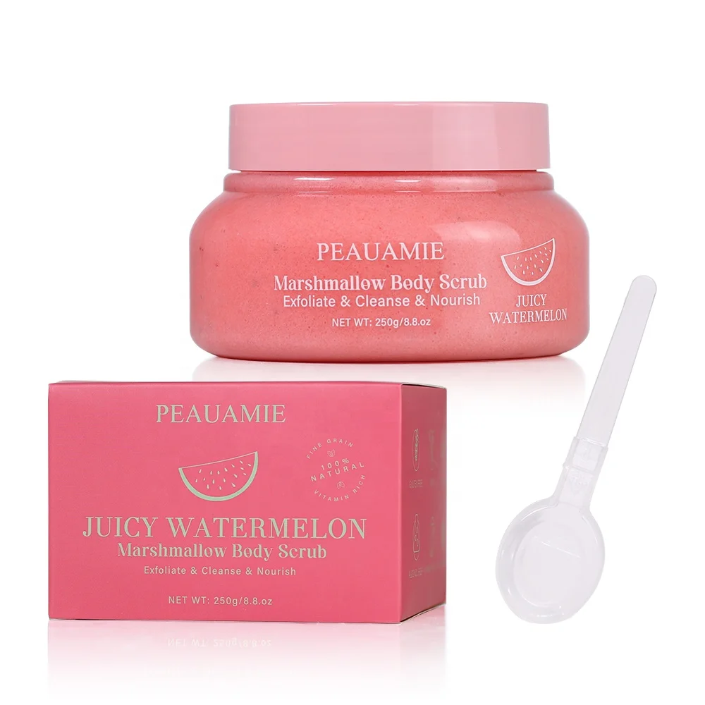 Wholesale Natural Vegan Fruit Scrub Exfoliating Marshmallow Watermelon Body Scrub