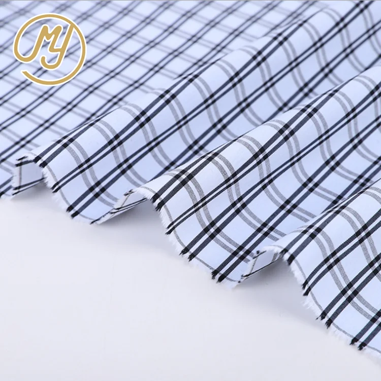 
New style comfortable cotton nylon spandex stretch plaid formal shirt fabric for garment 