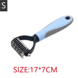 Free sample Amazon supplier Pet Grooming Wide Brush Double Sided Shedding Dematting Undercoat Rake Dog Hair Comb