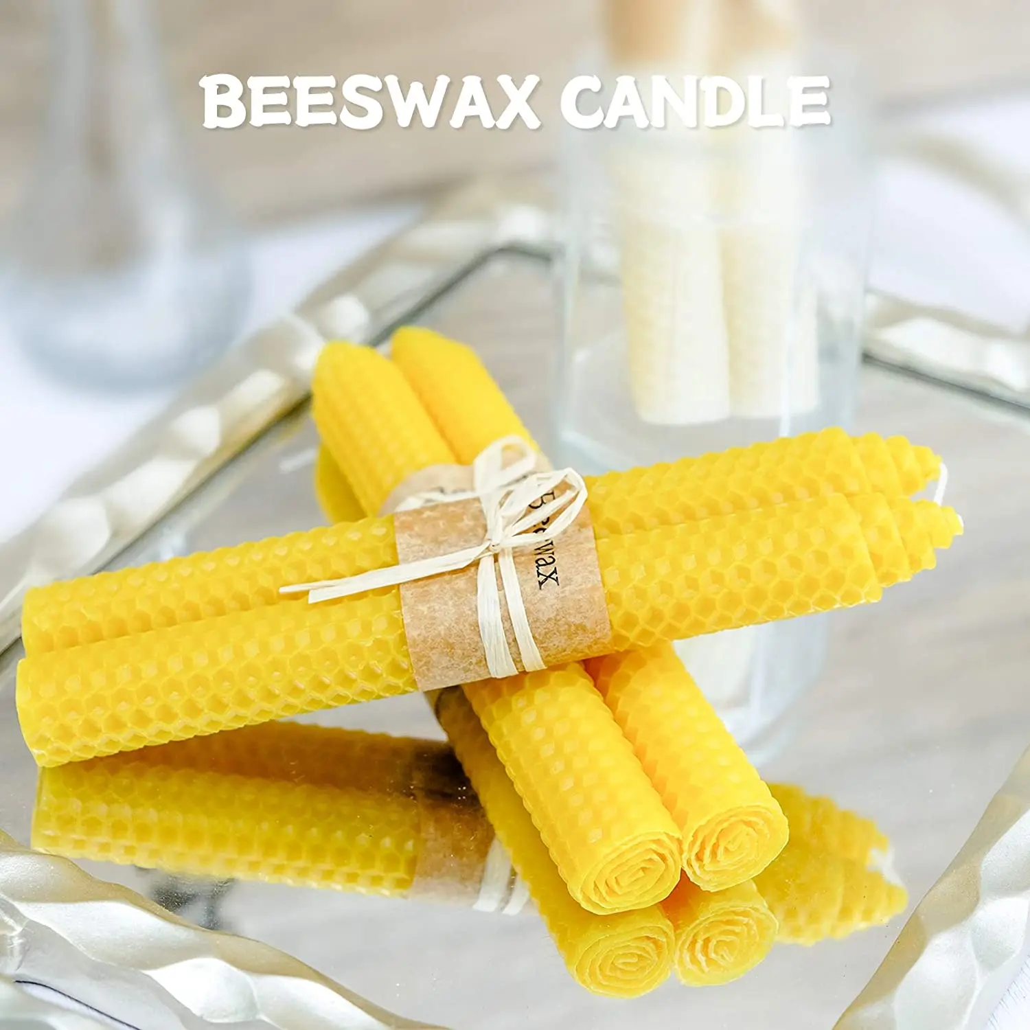 Home Decor Handmade Beeswax Candle 100% Pure and Natural Hand-Rolled Beeswax Pillar Candles