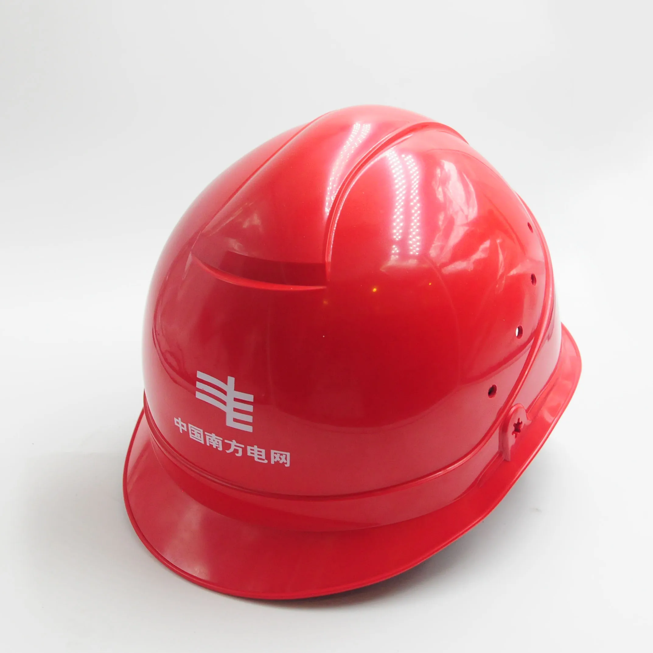 Buckle suspension agriculture firefighter hdpe material coal mine steel rainwater slots red safety helmet