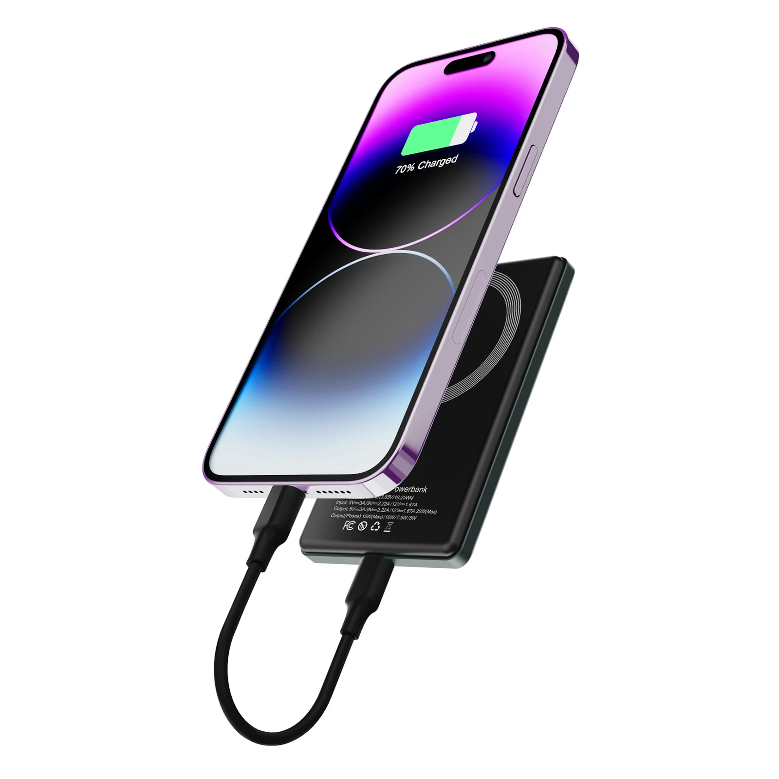 9.9MM Ultra Slim Magnetic Wireless Charger Power Bank 5000mAh Wireless Portable Fast Charging Battery Pack For Christmas Gift