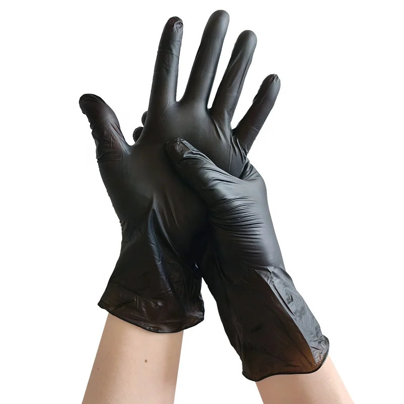 PVC Gloves Non Latex Hospital Examination Dental Protective Hand Gloves Black Powder Free Disposable Vinyl Gloves for Medical