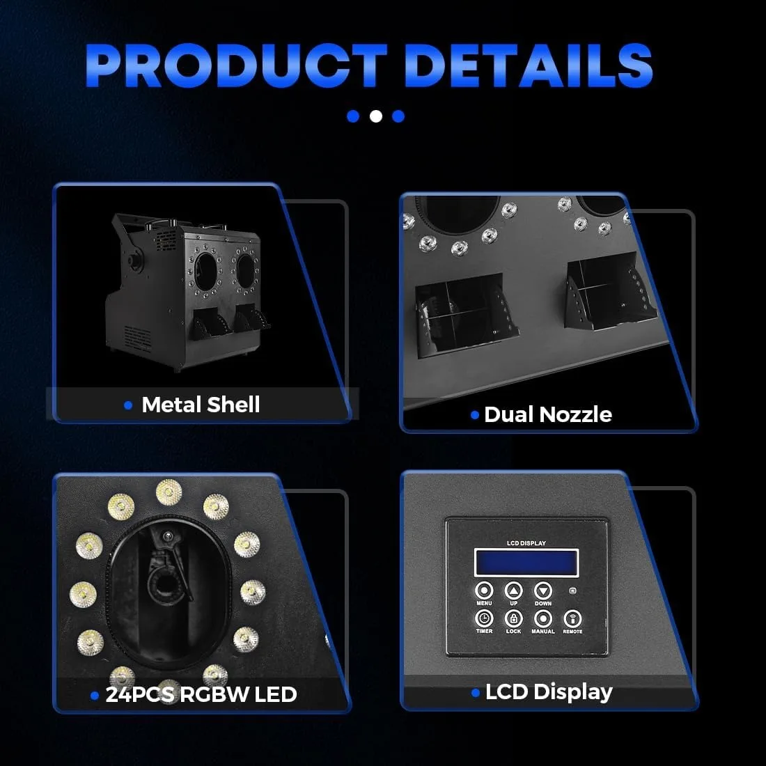 Topflashstar RGB LED Smoke Bubbles Machine with Remote DMX Effect for Indoor Outdoor Halloween Holiday Party