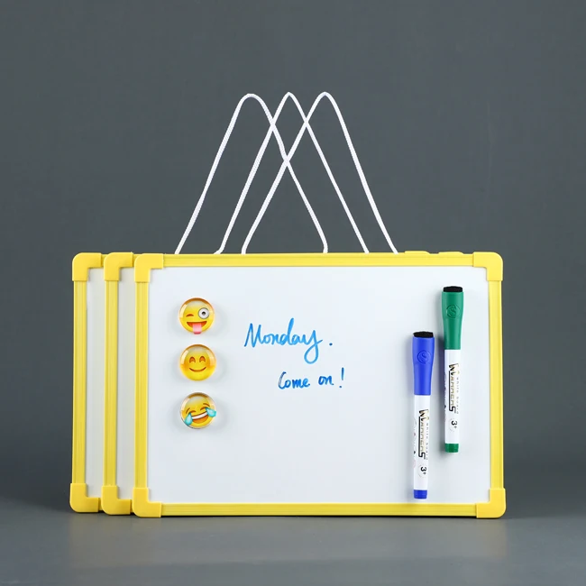 Popular Style Assorted Colored Soft Frame Custom Logo No Ghost Portable Magnetic Dry Erase Whiteboard For Kids Studying