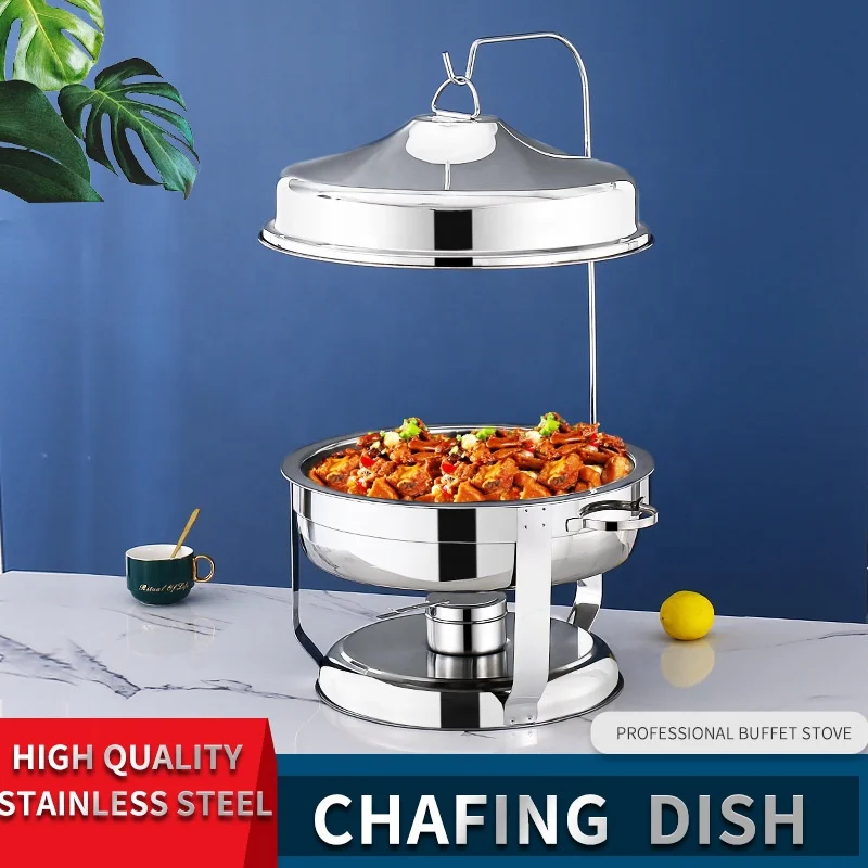 Hot Sale Chafer Buffet 9 Litre Food Warmer Stainless Steel Luxury Gold And Silver Chaffing Dish With Hanging