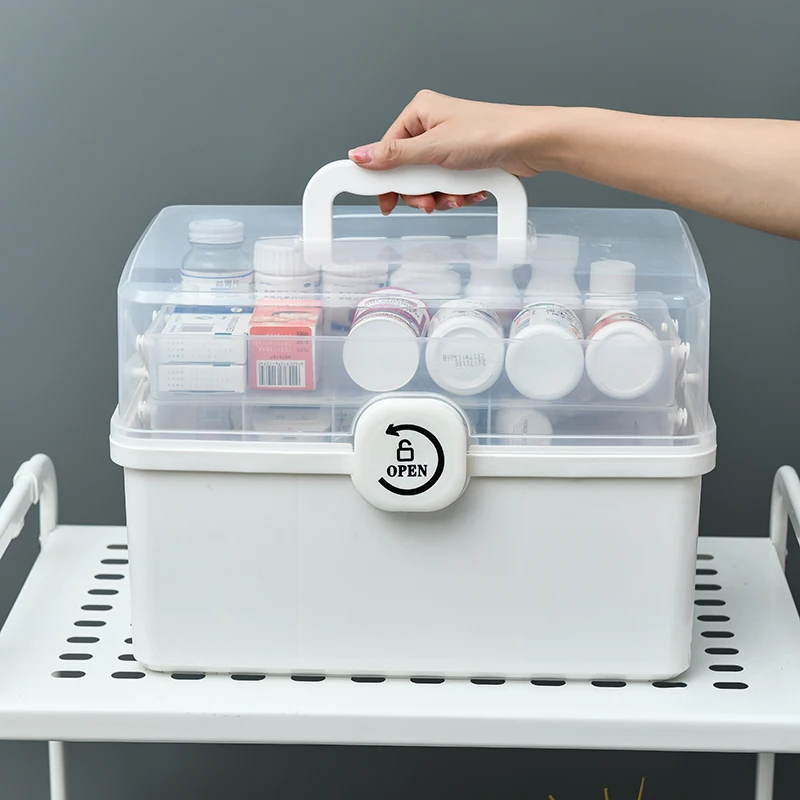 Large household medicine cabinet Medicine storage box Medicine storage box Large capacity emergency medical kit