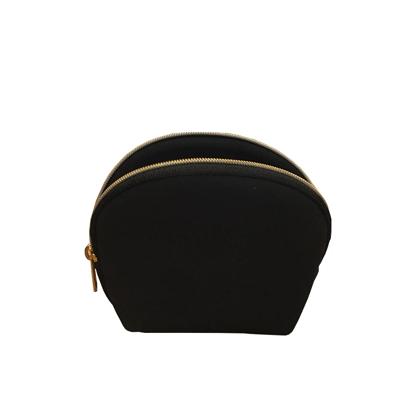 Customized Designer Plain Black Metal Gold Zipper Coin Purse Bag Wallet