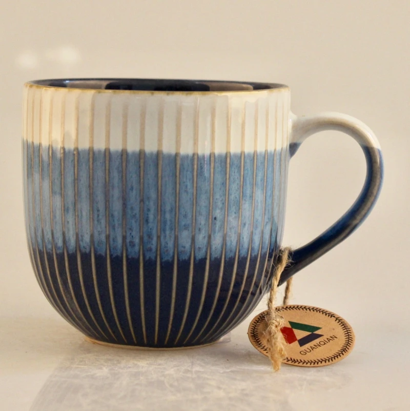 
Wholesale high quality china factory 12 oz coffee ceramic mug with reaction glaze 