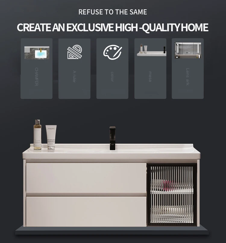 SONSILL New OEM Service Sintered Stone Bath Vanity Countertop Basin Bathroom LED Mirror Storage Cabinets