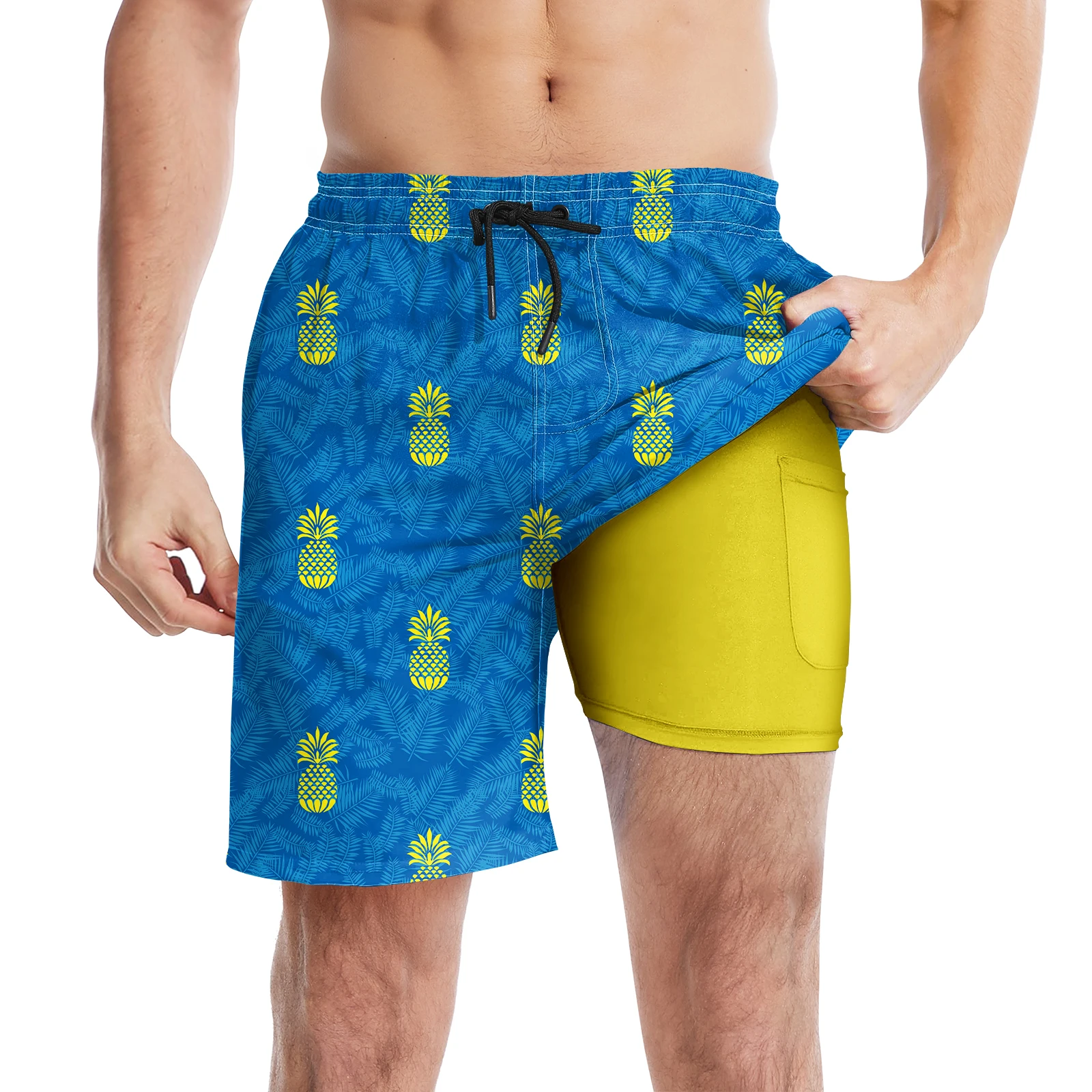 Cheap Fashion OEM Design Wholesale Sport Shorts Custom Made Hot Shorts 100% Polyester 2 In 1 Short Beach mens gym shorts