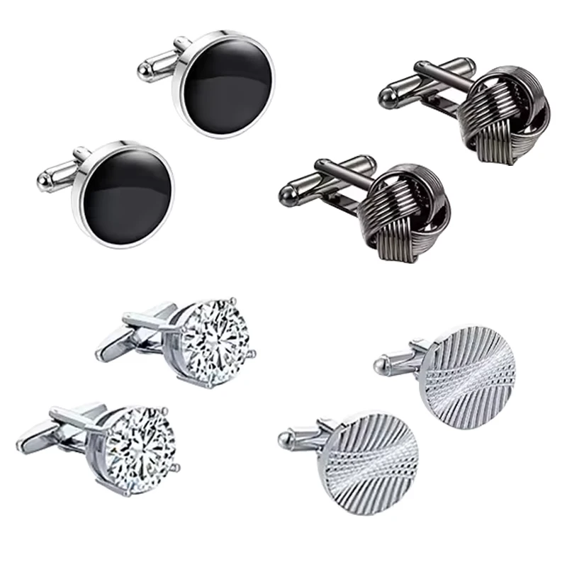 Cufflink Manufacturer Wholesale Custom Logo Metal Men Cufflinks And Tie Clips Set For Men Luxury Presents