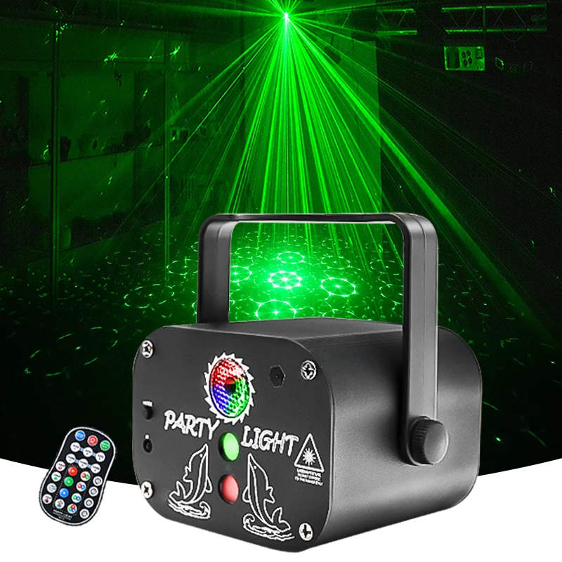 Factory 2 Holes Mini Lazer Light Dj Disco Dance Floor Stage Light USB Rechargeable LED+Laser Party Light With Remoter